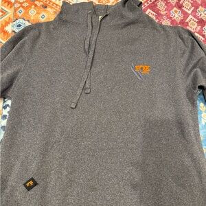 Fox Gray Hoodie with Orange Logo